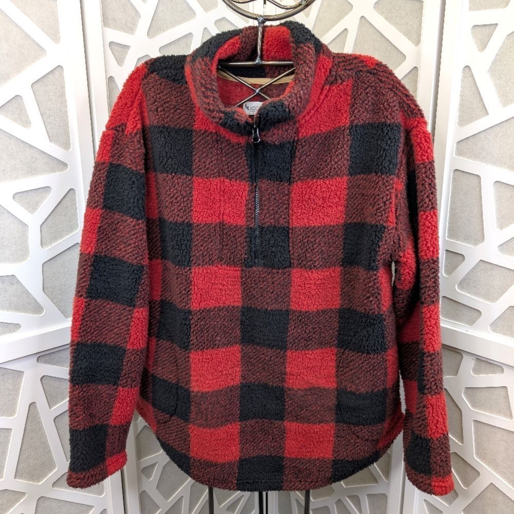 Koolaburra by UGG Buffalo Check Brushed Back Sherpa Pullover - Picture 3 of 12